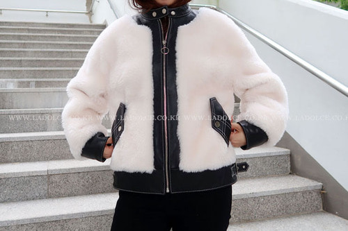 기획특가2018#1) white sheepskin leather jacket(100%양가죽+양털)