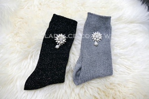 기획상품) crystal-pearl jewelry socks
