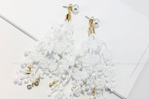 기획상품) pearl flower lace earrings