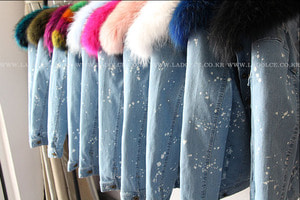 기획상품) color fox jean jacket(100%폭스)