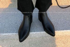 기획상품) chic black ankle boots(100%소가죽)