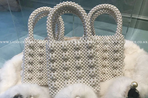 하이퀄리티)w pearl tote bag(handmade)